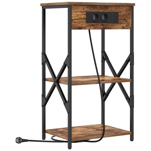 Armadio da Notte Rovere fumo 41 x 31 x 76 cm Legno multistrato - Foto 1