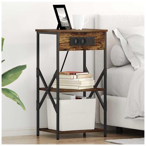 Armadio da Notte Rovere fumo 41 x 31 x 76 cm Legno multistrato - Foto 2