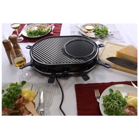 Griglia Per Raclette Da 8 Persone, 1200 W, Con Griglia E Piastra Per Crepes, Blu Notte E Nero - 8749 - Foto 2
