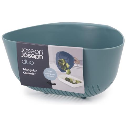 Colino Triangolare Per Pasta E Verdure Scolapasta Con Manico Verticale E Angoli Per Drenaggio Facile Colore Blu Scuro - Foto 2