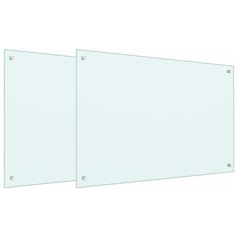 Rivestimento da Cucina 2 pcs Bianco 90 x 60 cm vetro temperato - Foto 1