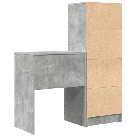 Scrivania con Spazio di Archiviazione 2 pcs Grigio cemento - Foto 9