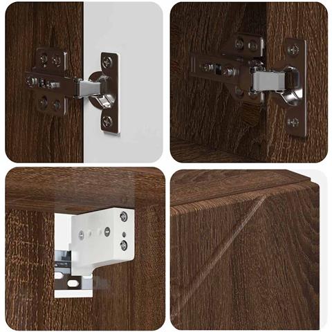 Mobiletto per specchio da bagno Rovere marrone 80 x 17 x 55 cm - Foto 9