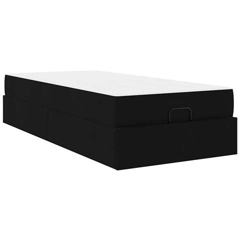 Struttura del letto con materasso Nero 80 x 200 cm Tessuto - Foto 1