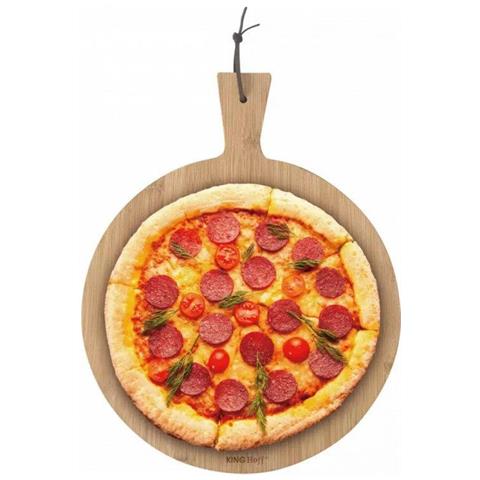 KH-1674 Tagliere per pizza in bambù con manico - Foto 2