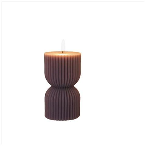 Candela Elettrica A Led Serie Pilastro A Strisce Corte Viola Notte Scura - Luce Notturna Creativa - Foto 1