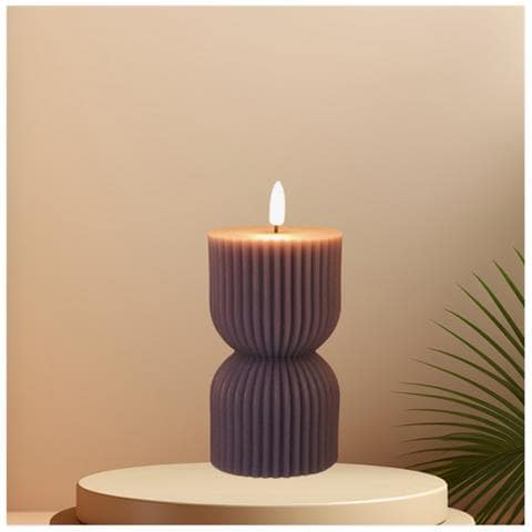 Candela Elettrica A Led Serie Pilastro A Strisce Corte Viola Notte Scura - Luce Notturna Creativa - Foto 2