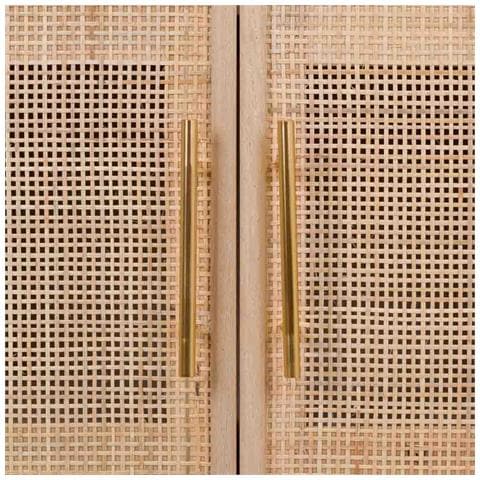 Credenza In Mdf E Rete, Marrone, 80x37x101 Cm - Foto 8