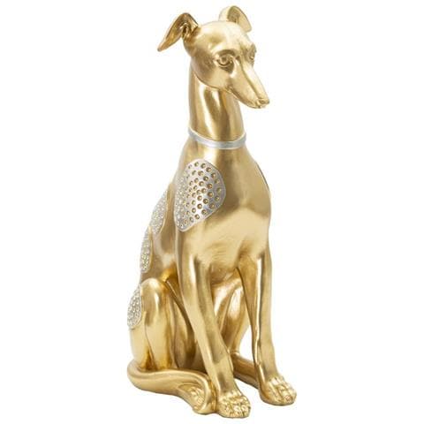 Scultura Cane 6-oro-poliresina-19,8x10x29 Cm - Foto 1