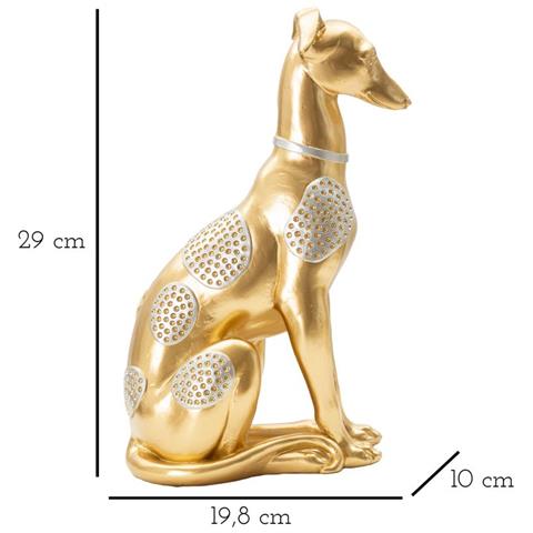 Scultura Cane 6-oro-poliresina-19,8x10x29 Cm - Foto 6