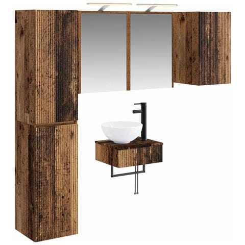 Set di mobili per il bagno 5 pcs Legno antico - Foto 1