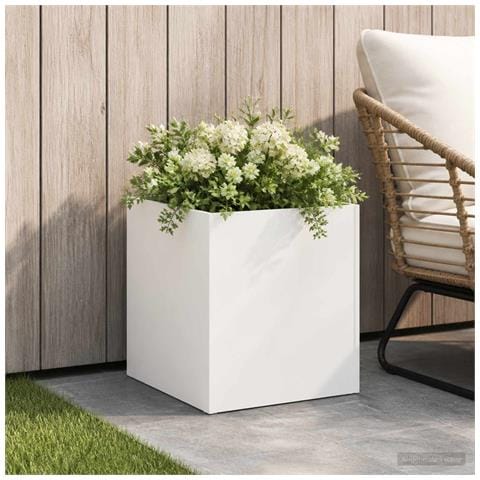 Vaso da giardino Bianco 25 x 25 x 25 cm - Foto 2