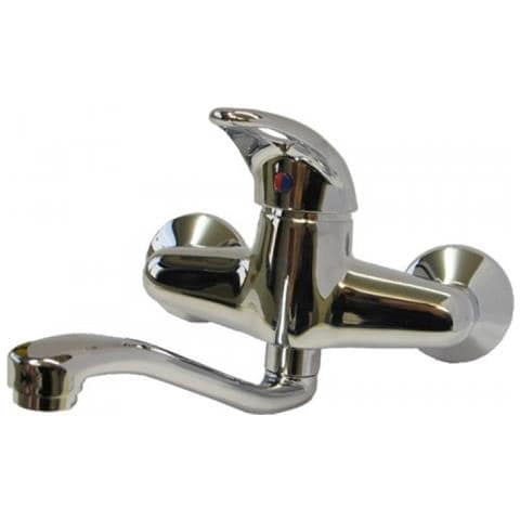 Rubinetto a muro attacco 1/2' pollici M monocomando collo girevole - Foto 4