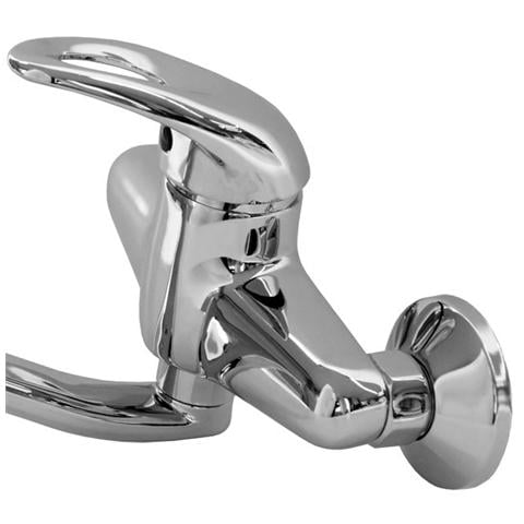 Rubinetto a muro attacco 1/2' pollici M monocomando collo girevole - Foto 2