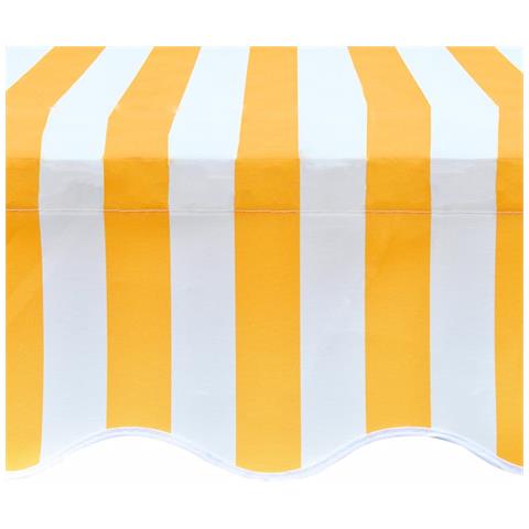Tendone Parasole in Tela Giallo e Bianco 3x2,5m (Senza Telaio)  - Foto 2