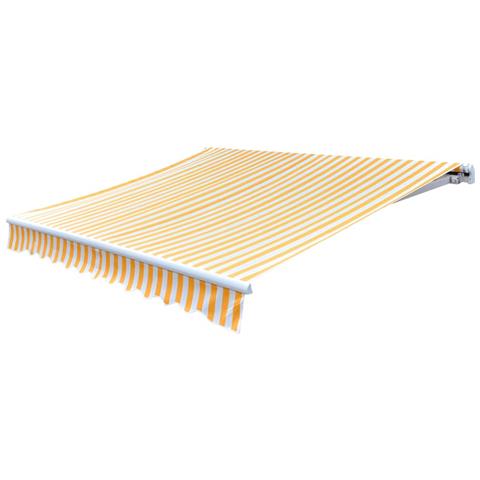 Tendone Parasole in Tela Giallo e Bianco 3x2,5m (Senza Telaio)  - Foto 5