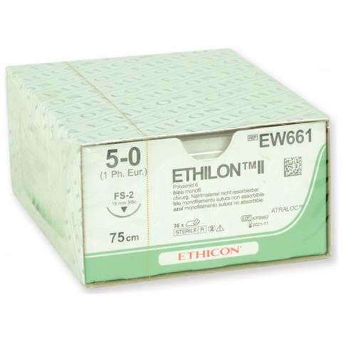 SUTURA MONOFILAMENTO ETHICON ETHILON - GAUGE 5/0 - ago 19 mm - Foto 1