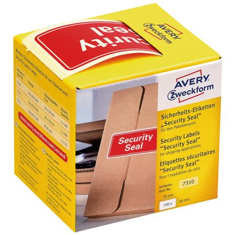 Rotolo Da 100 Etichette Per Spedizione Con Icona ""security Seal"" 78x38m Avery - Foto 1