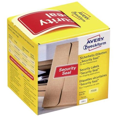 Rotolo Da 100 Etichette Per Spedizione Con Icona ""security Seal"" 78x38m Avery - Foto 2