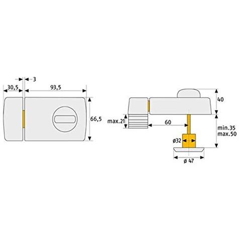 5603162110 B B Cerrojo de sobreponer de botón con cilindro de marron Serreta blister - Foto 2