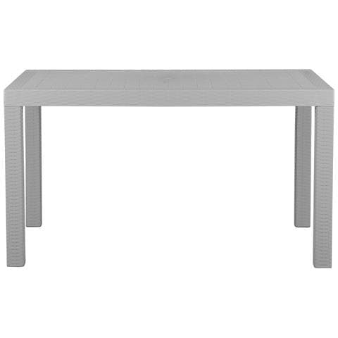 Tavolo Da Giardino Effetto Rattan Grigio Chiaro 140 X 80 Cm Fossano - Foto 20