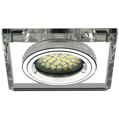 Portafaretto Incasso Quadrato Mr16-gu5.3 Vetro Morta Ct-dsl50-sr Cod. 18512 - Specchio - Foto 1