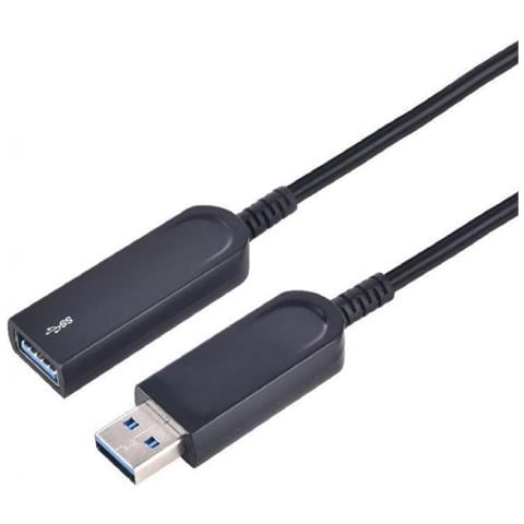 Usb3.0aaf10aop Cavo Usb 10 M Usb 3.2 Gen 1 [3.1 Gen 1] Usb A Nero (premium Optic Usb 3.0 A-a M-f - 10m, Act - Foto 1