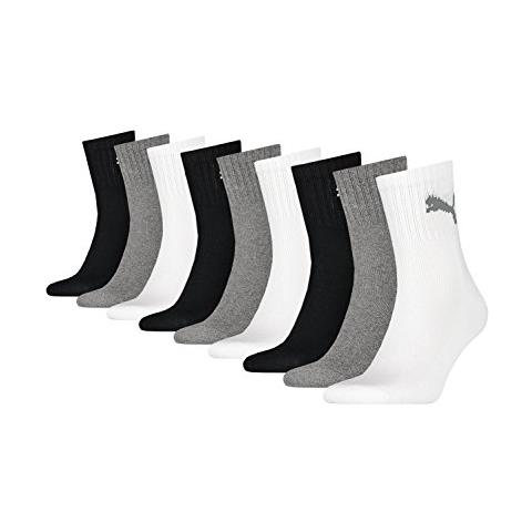 Short Crew 3p Unisex Calzini, Grigio / bianco / nero, 35-38 Uomo - Foto 1