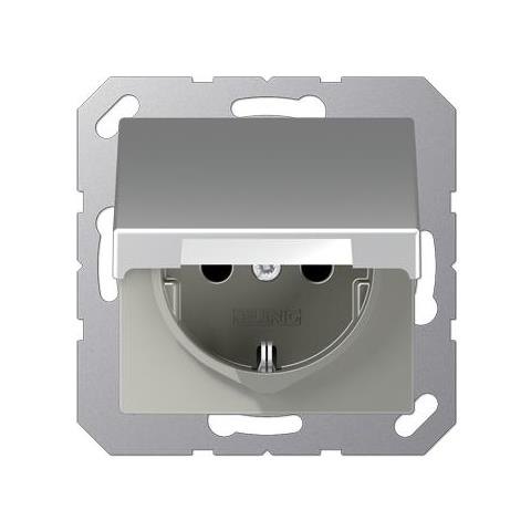 A 1520 Bfkikl Al. Buchsen-typ: Typ F. Produktfarbe: Aluminium, Material: Thermoplast. Eingangsspannung: 250 V, Stromstrke (maximal) : 16 A (a1520bfkiklal)  - Foto 1