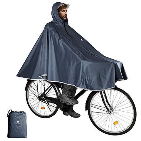 Impermeabile Del Rivestimento Del Cappotto Pioggia Poncho Per Bicicletta Pioggia Capes Leggero Compatto Riutilizzabile Per Ragazzi Uomini Donne Adulti Grey - Foto 1