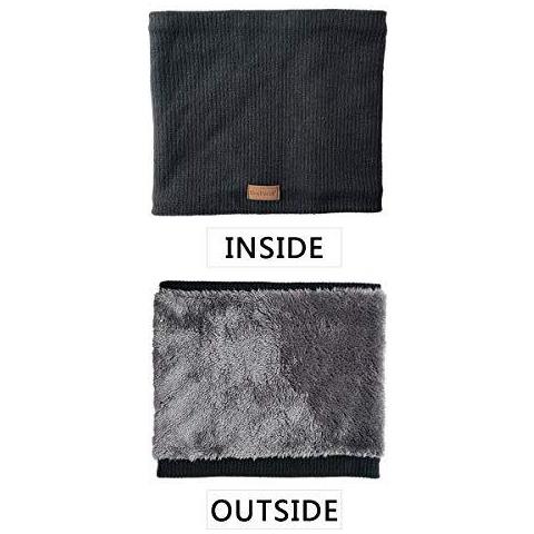 Inverno Scaldacollo In Pile Foderato Infinity Sciarpa Addensare Antivento E Polvere Sci Sciarpa Sciarpa Cerchio Delle Donne Degli Uomini Per Ragazze Dei Ragazzi Nero (dimensioni Circumference19inchxdiameter9inch) - Foto 2