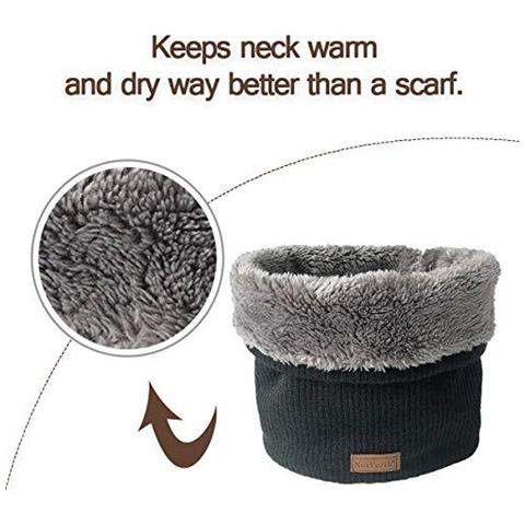 Inverno Scaldacollo In Pile Foderato Infinity Sciarpa Addensare Antivento E Polvere Sci Sciarpa Sciarpa Cerchio Delle Donne Degli Uomini Per Ragazze Dei Ragazzi Nero (dimensioni Circumference19inchxdiameter9inch) - Foto 4