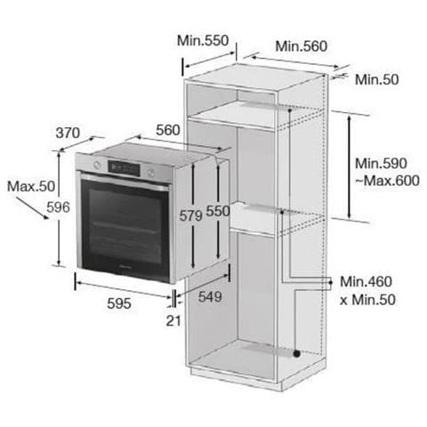 Forno Elettrico da Incasso Dual Cook NV75A6579RS Capacità 75 L Multifunzione Ventilato Pulizia a Vapore Potenza 2950 W Colore Acciaio Inossidabile - Foto 8