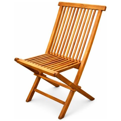 Teck Set Di 4 Sedie Da Giardino In Teak Oliato - Foto 5