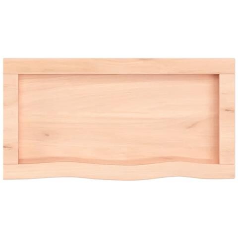 Piano Bagno 60x30x (2-4) cm in Legno Massello Non Trattato - Foto 2