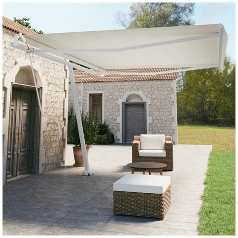 Set Pali Per Tenda Da Sole Bianco 450x245 Cm Ferro - Foto 1