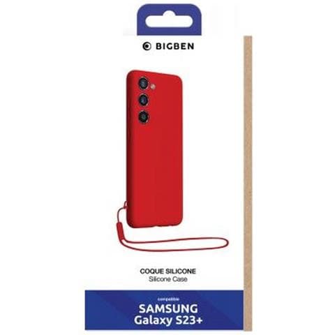 Cover Silicone Per Samsung S23 5g Con Cordino Da Polso Abbinato, Rosso - Foto 2