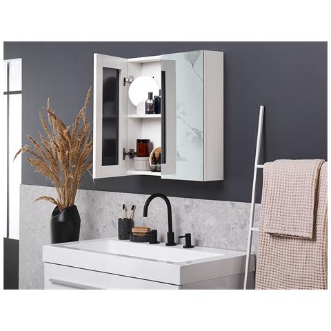 Armadio A Muro Per Specchio Da Bagno Navarra 60 Cm 60 Cm Bianco - Foto 1