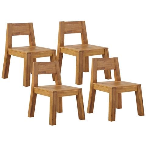 Set Di 4 Sedie Da Giardino Legno Di Acacia Chiaro Livorno - Foto 2