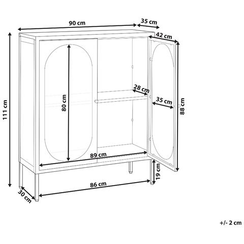 Credenza Espositiva In Vetro Sarre Metallo 90 Cm Bianco - Foto 2