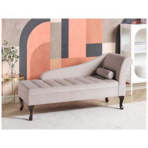 Chaise longue versione destra ALLIER Velluto Beige