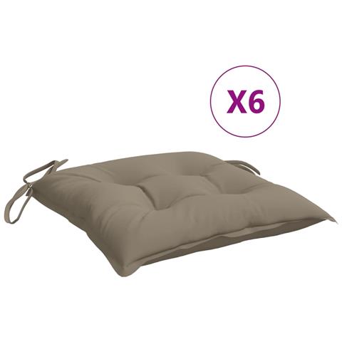 Cuscini Per Pallet 6 Pz Tortora 50x50x7 Cm Tessuto Oxford - Foto 1