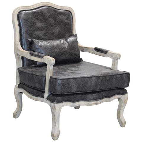 Poltrona Da Interno Con Cuscini In Ecopelle Imbottiti Versailles - Black - Foto 1