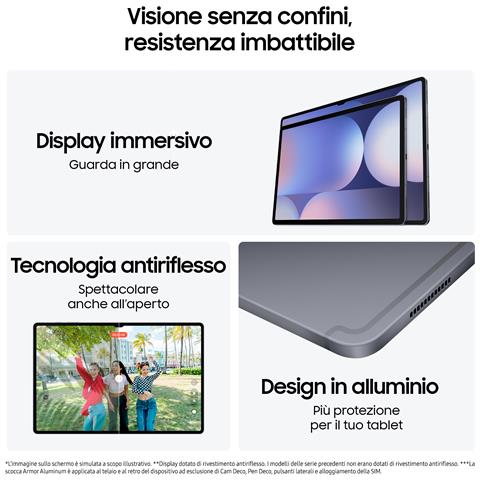 Galaxy Tab S10 Ultra Wi-Fi (2024) 256GB 12GB Ram Display 14.6" Dynamic AMOLED 2X, 11200 mAh, Android 14, IP68, Moonstone Gray Italia - Foto 6