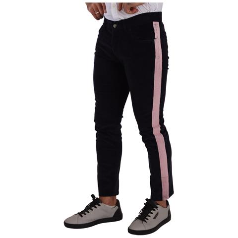 Jeans Skinny Elasticizzati In Cotone Di Velluto A Coste Blu - It48 - M - Foto 2