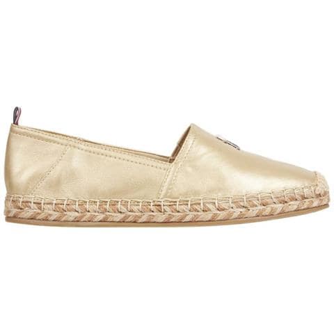 Gold Flat Espadrille Espadrillas Pelle Scarpe Donna Oro Eu 36, Fw0fw07694 0hs - Foto 1