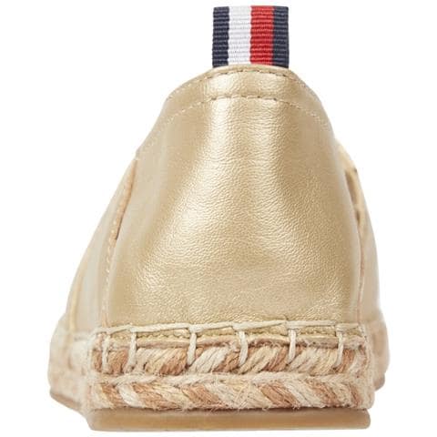 Gold Flat Espadrille Espadrillas Pelle Scarpe Donna Oro Eu 36, Fw0fw07694 0hs - Foto 3