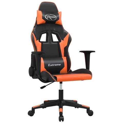 Sedia da Gaming Nero e Arancione in Similpelle - Foto 1