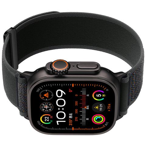 Cinturini Per Orologi In Nylon Compatibili Con Apple Watch - Cinturini Sportivi Traspiranti Per Iwatch Serie 8/7/6/5/4/3/2/1/se/ultra Black L - Foto 2