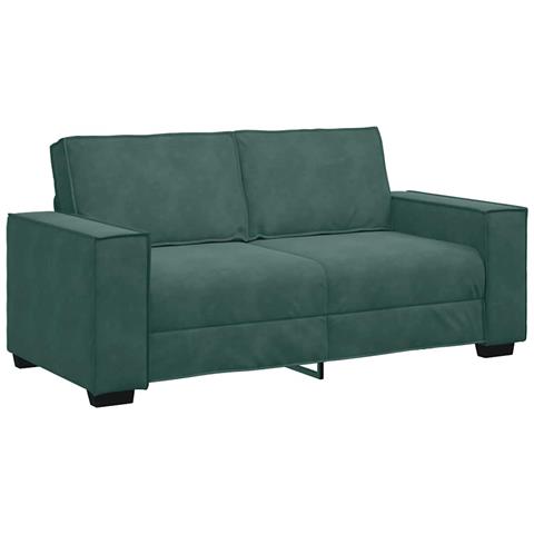 Divano a 2 Posti Verde Scuro 140 cm in Velluto - Foto 1